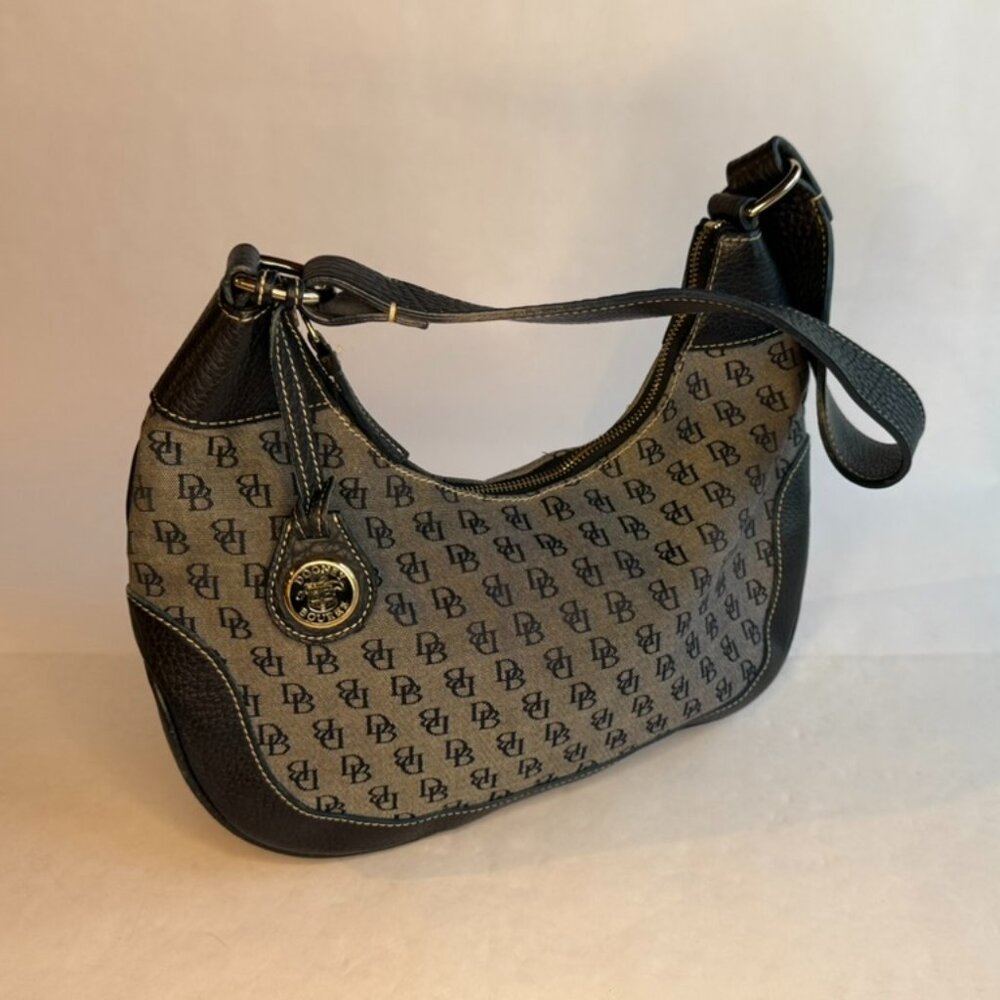 Dooney & Bourke Grey Canvas Monogram Shoulder Bag